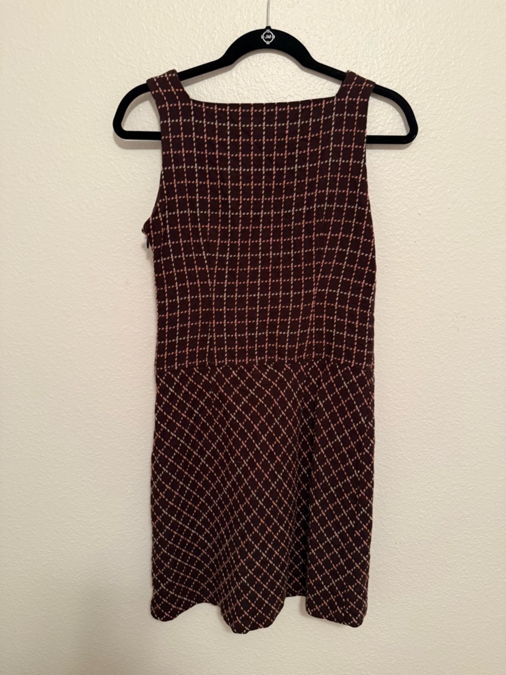 LOFT Classic Tailored Burgundy Plaid Sleeveless Dress SizeOP - Picture 5 of 6